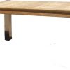 Contemporary designer table stainless steel and teak