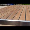 Table top in teak and stainless steel