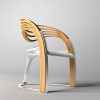 Metal and wood designer chair