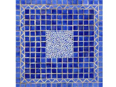 Blue square mosaic table