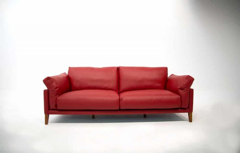 Canapé cuir rouge BEAUBOURG | Canapé haut de gamme fabrication française IBIZAROUGE