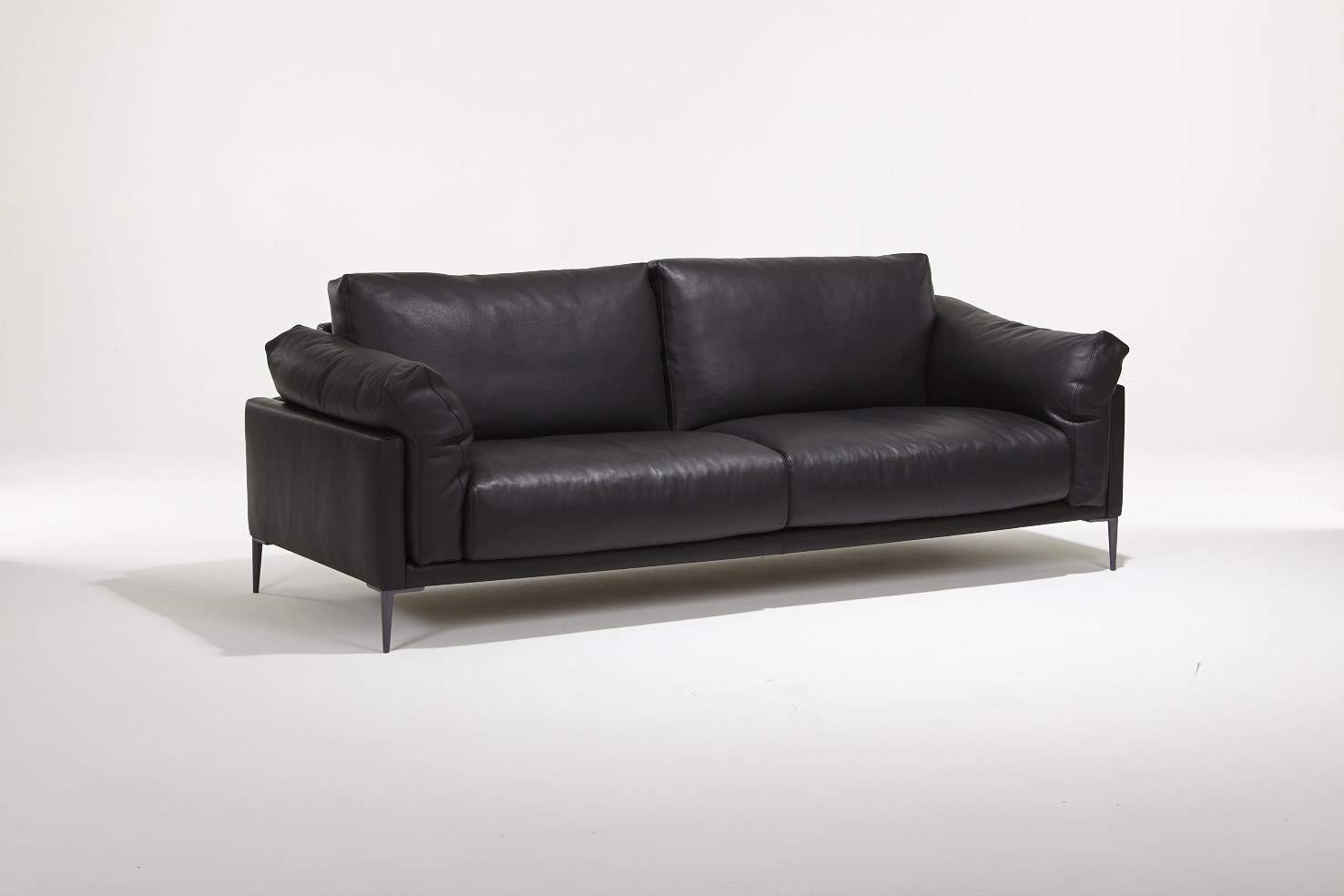 Beaubourg Leather Sofa Black, Designer Leather Furniture