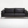 Beaubourg - black leather sofa - French design and manufacture by Pascal Daveluy