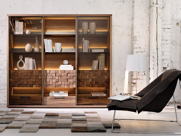 Walnut bookshelves