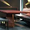 Solid wood dining table oak and walnut RODAM tiles 2