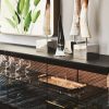 Luxury glass and leather sideboard