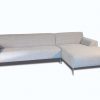 Grey fabric designer corner sofa made in France