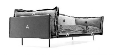 Luxury Italian sofa side A and B