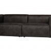 Black eco-leather designer sofa XXL