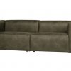 Army green eco-leather designer sofa XXL