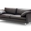 Brown leather danish style sofa