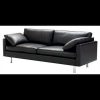 Black leather danish style sofa