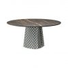 Ceramic dining table glass base
