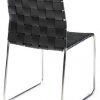 Danish design dining chair black leather woven