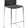 Scandinavian designer bar stool in black leather