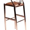 Scandinavian design chair in copper and leather (back view)