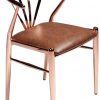 Scandinavian design chair in copper and leather