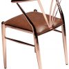 Scandinavian design chairs in copper and leather
