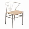 Scandinavian design chair in white metal and rattan