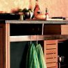 Zoom designer Scandinavian kitchen teak and stainless steel