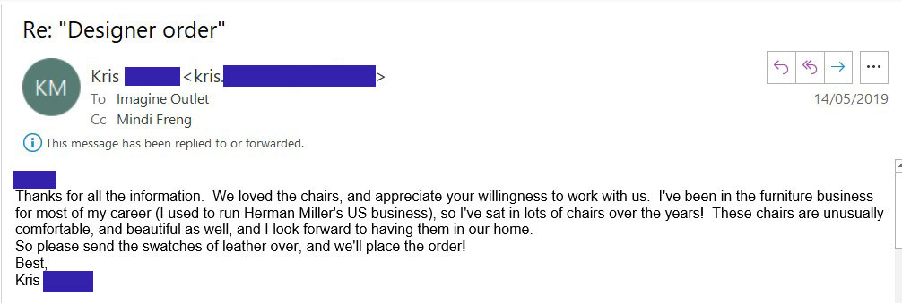 Customer review designer chair for restaurants