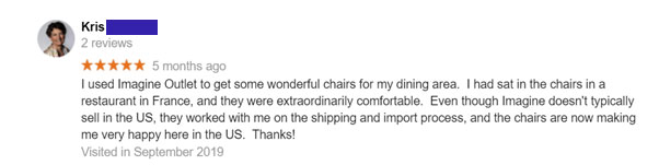 Customer review luxury chair for restaurants