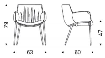 Dimensions italian design rhonda armchair