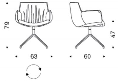 Dimensions italian design rhonda turn armchair