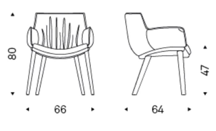 Dimensions italian design rhonda wood armchair