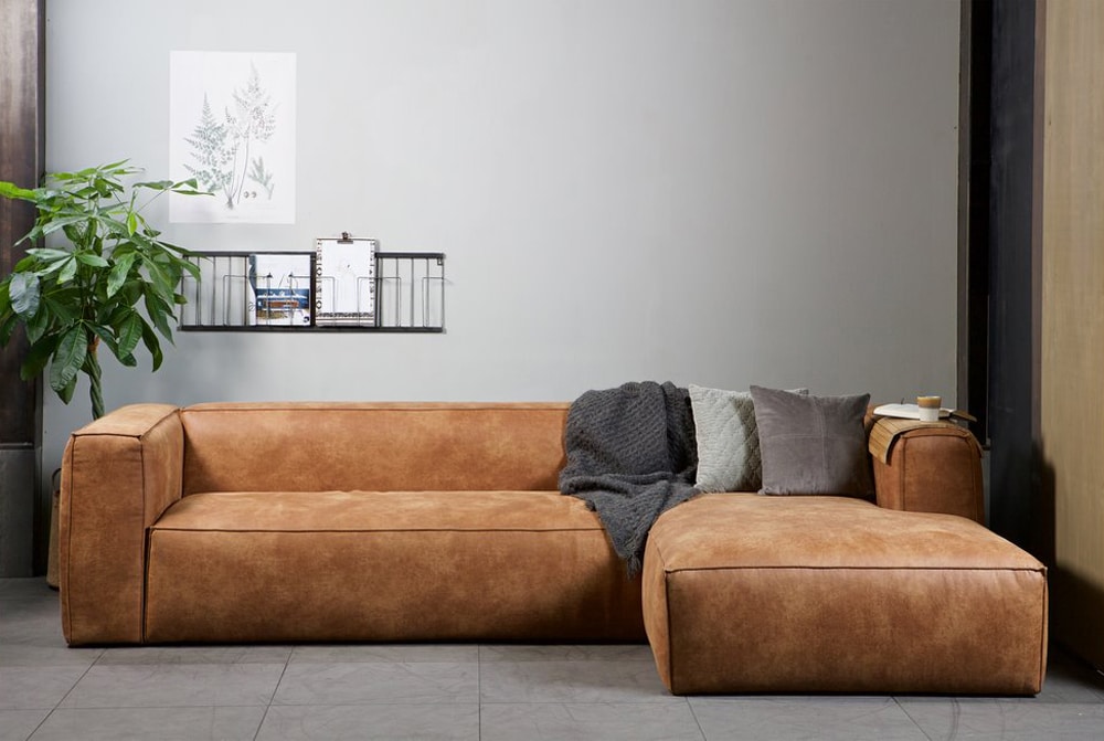 Domino L Sofa Imagine Furnishing, Modular Recycled Leather Sofa