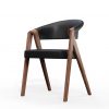 Spin luxury armchair walnut and black leather 4
