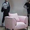 Pink designer armchair made in France