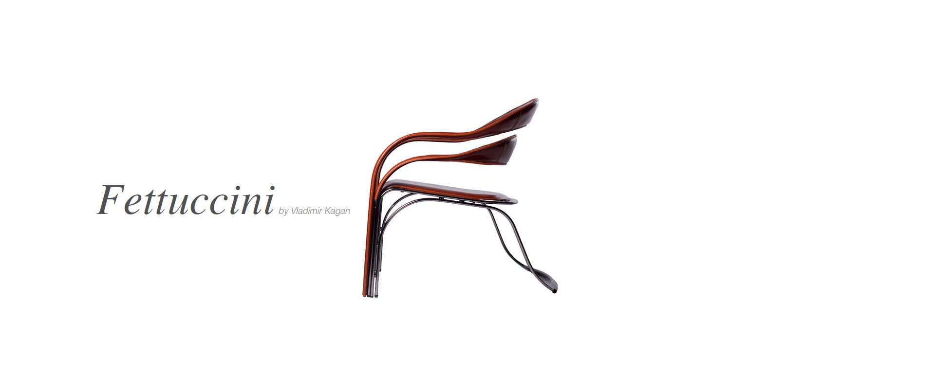 Fettuccini Designer armchair metal and leather