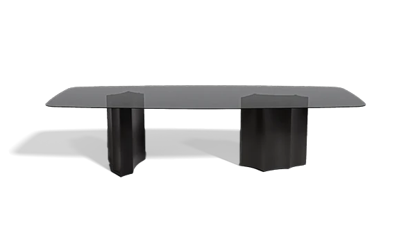 Iodo Two Bases dining table – tabletop and metal bases
