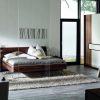 Walnut designer luxury nightstand - bedroom furniture