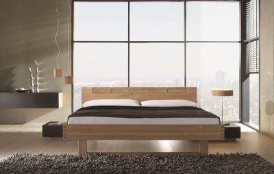 Modern oak designer bed