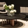 Luxury round solid wood coffee table Lamello