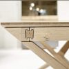 Table in oak - profile view of the attachment of the extension - German design