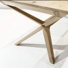 High-end furniture in oak - view of feet crossed and extension - German design