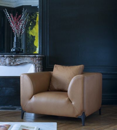 Montaigne couch finest leather wooden feet French design high quality furniture