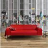 Red leather designer corner sofa made in France