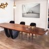 Table bois massif noyer design contemporain luxe