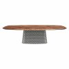 Luxury wood dining table glass base