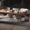 Walnut designer dining table and chairs
