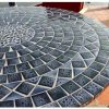 Round mosaic table cosmic grey