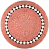 Round mosaic table terracotta white