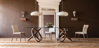 rectangular glass and wood table