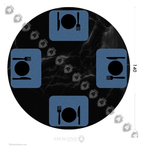 Round table 140cm with 4 guests 45x35 per guest