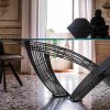 Luxury glass table Hystrix Italian design 2