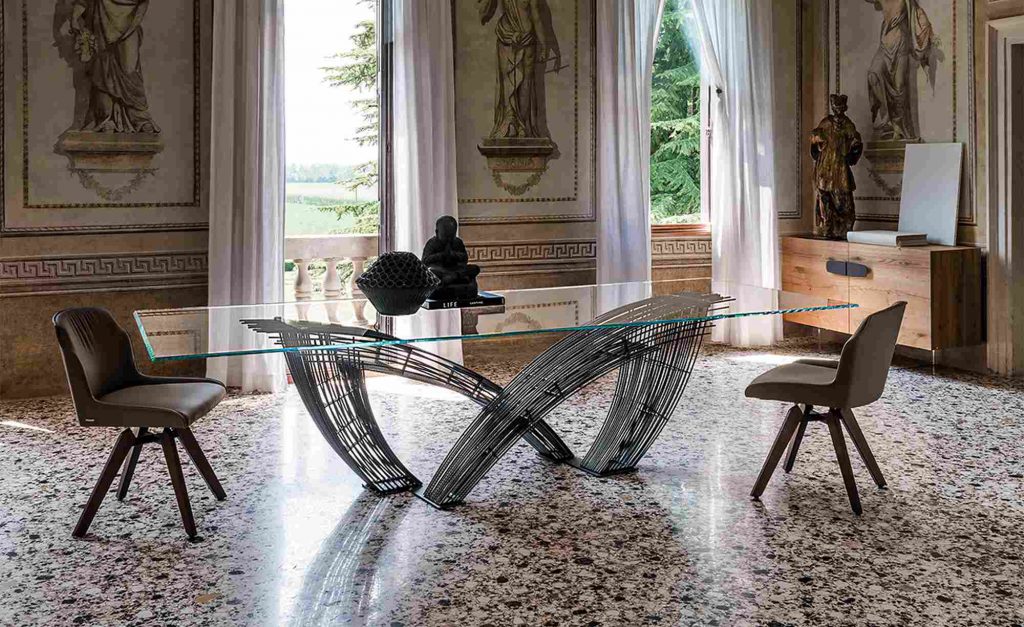 Luxury glass table Hystrix Italian design 3